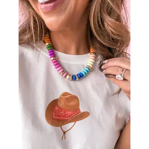 Candy Beaded Disc Necklace