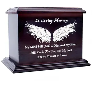 Cremation Urns for Human Ashes Wooden Urns for Ashes, Decorative Urns for Men Women Urns for Ashes Adult Female, Funeral Urns, Wooden Urns Box and Casket-Wing, Holds Up to 270 LBS