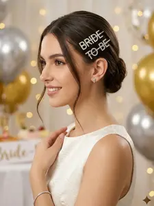 2 Piece Set Water Drill Design Bride Letter Hair Clips, Wedding Bridal Barrette, Bridesmaid Fun Headwear Accessories, Perfect Gift for Weddings