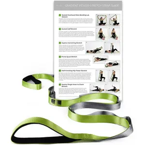 Gradient Fitness Stretching Strap for Physical Therapy, 12 Multi-Loop Stretch Strap 1" W x 8' L, Neoprene Handles, Physical Therapy Equipment, Yoga Straps for Stretching, Leg Stretcher.