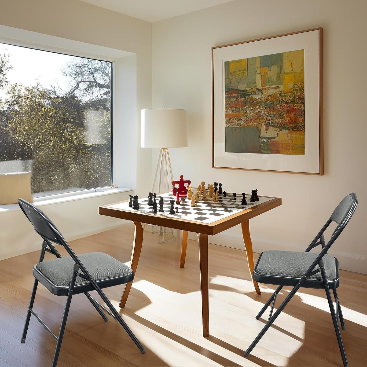 Karlhome 4/6/10 Pack Folding Chairs, Capacity 350 lbs PU Leather Padded Folding Chairs for Outside and Indoor, Heavy Duty Portable Foldable Metal Commercial Seat for Home Office, Dorm, Party, Backyard, Lawn, Patio Karlhome 4/6/10 Pack Folding Chairs, Capacity 350 lbs PU Leather Padded Folding Chairs for Outside and Indoor, Heavy Duty Portable Foldable Metal Commercial Seat for Home Office, Dorm, Party, Backyard, Lawn, Patio