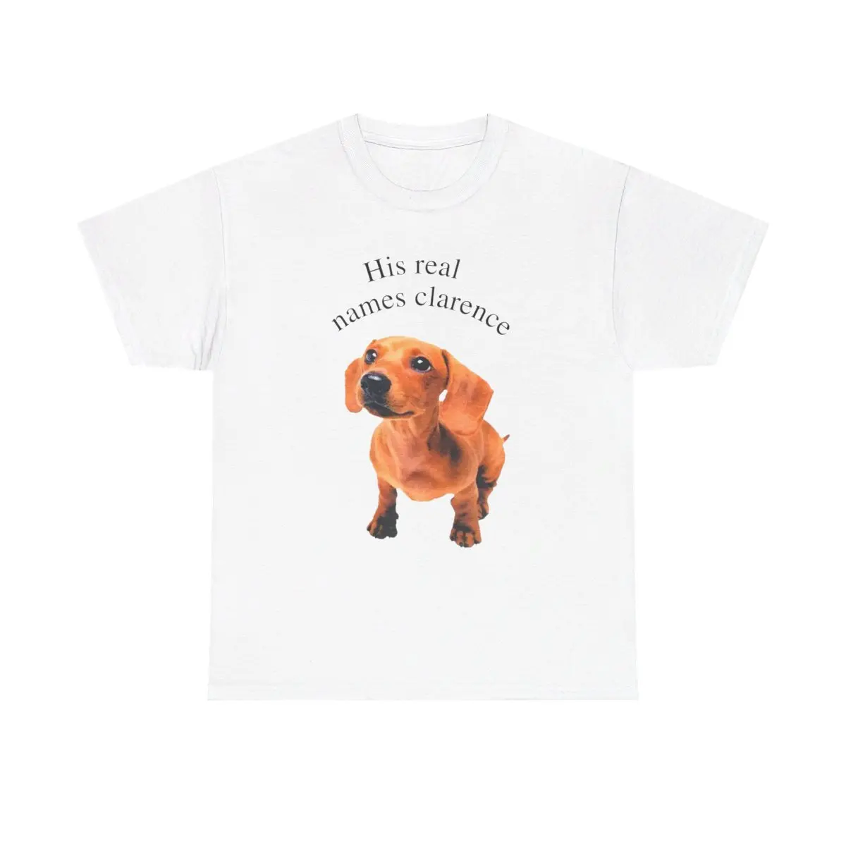 His Real Name's Clarence Unisex Heavy Cotton Tee.