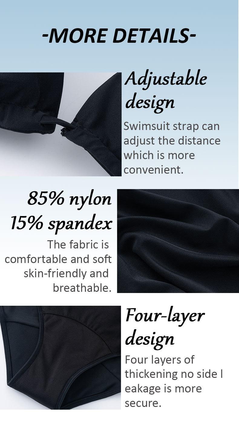 Women's Plus Size Leakproof Period Swimwear 4-Layer Waterproof Tummy Control Menstrual Swim Bottoms for Active Women High-Waisted Design