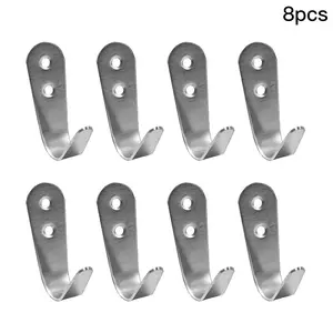 Wall Mounted Coat Hook Single Towel Rack, Thick Stainless Steel for Hanging Bathroom Robes, Jackets, Kitchenware with Screws(8pcs) retractable  towel  bar Stainless Steel Large Door Hook table  shower bathroom  caddy