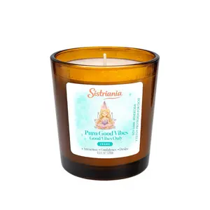 Sistriania Puro Good Vibes Candle - 4.5 fl oz - Attraction Confidence Desire - Good Vibes Only - 128ml - Amber Glass