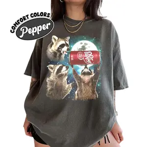Comfort Color Three Raccoons Dr Pepper T-shirts, Funny Meme Genz Dank Raccoons, Raccoon Lovers, Top Menswear Womenswear Streetwear Tee