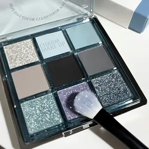 9 Color Eyeshadow Palette, Highly Pigmented Palette, Matte And Glitter Eye Shadows Palette, Long Lasting Shimmering Eye Shadow Makeup Products For All Styles And Occasions