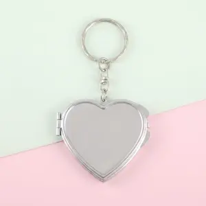 DIY Multi-Functional Portable Keychain Mirror, Compact Makeup Mirror, Heart Square Round Oval Shapes, Unisex Gift, Stylish Design