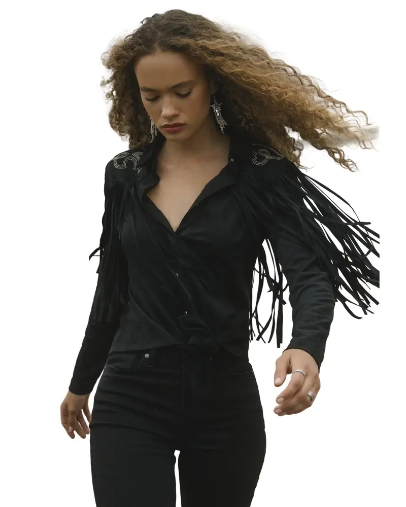 トップス Acka fringe american sleeve tops トップス Acka fringe