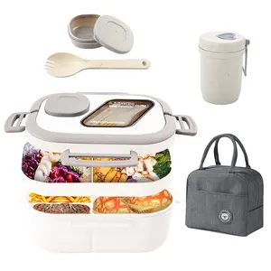 3 Pcs Portable Lunch Container Set for Adults & Kids, Includes Bento Box, Soup Cup, Lunch Bag, Keeps Food Fresh & Flavor Sepa，Lightweight and easy to carry, perfect for adults and kids on-the-go, Bentoboxes, Hard Shell Lunchbox