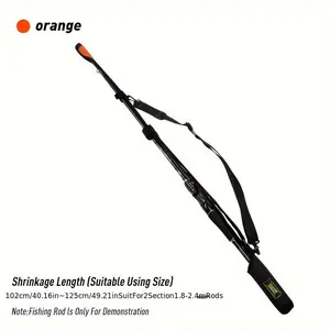 1pc KINGDOM Portable Rod Protection Bag - Black, Nylon, Single Shoulder, Rod Holder, Fishing Gear Protection