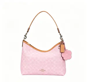 COACH Laurel 31 Valentine's Day Limited Edition Monogram Crossbody Bag with Zippered Pocket in Pink for Women Versatile Shoulder Bag Casual Shoulder Bag