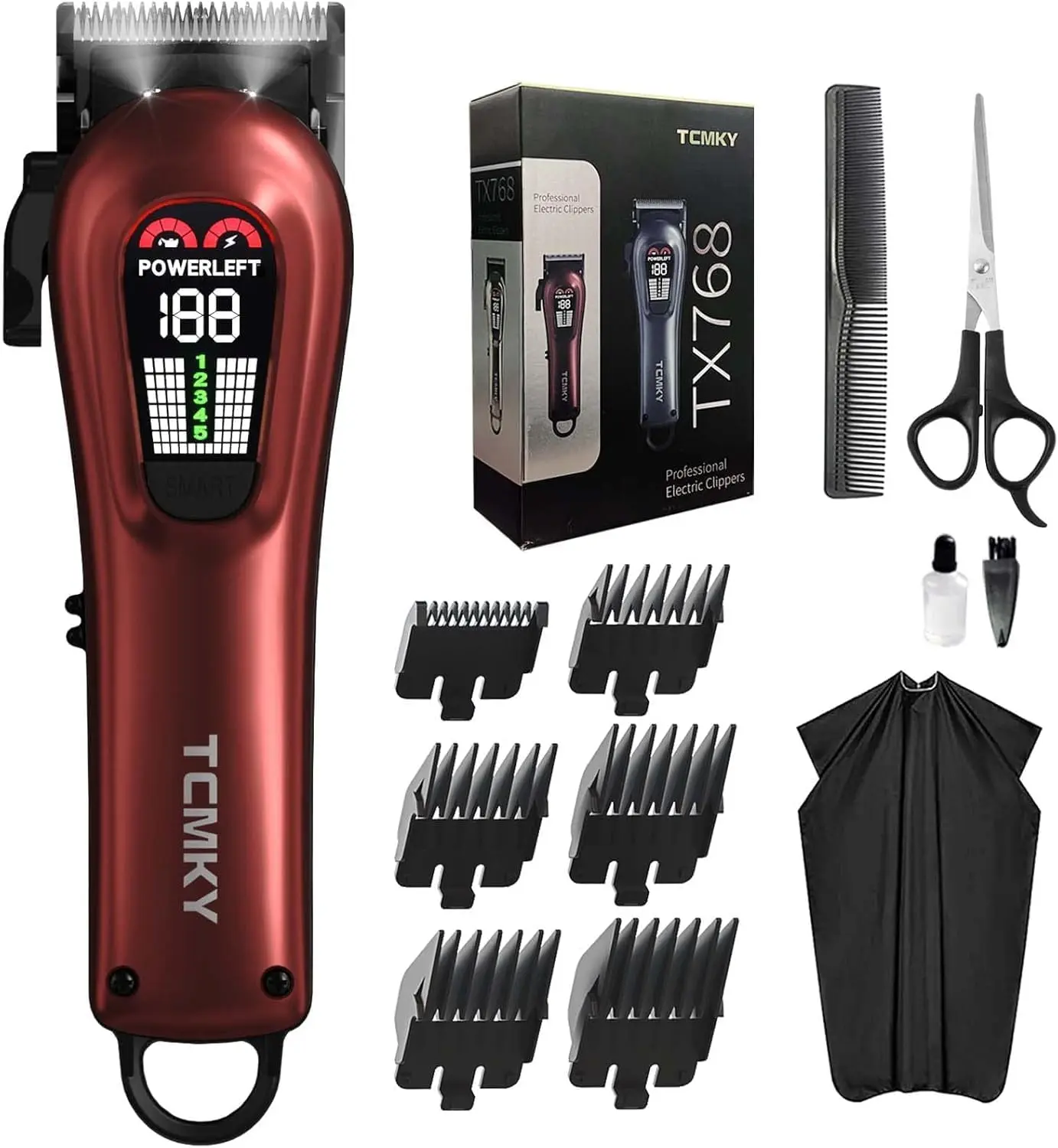 TCMKY Hair Clippers for Men Professional Clippers for Men Cordless&Corded Barber Clippers for Hair Cutting & Grooming. Rechargeable Hair Trimmer Kit for Household
