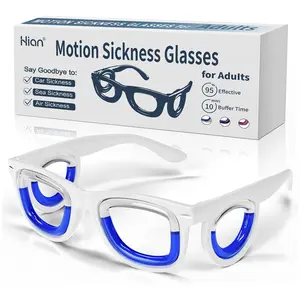 1 Pair Adult Anti-Sickness Glasses, Portable Lightweight PVC Frame, Liquid Lens Technology, Essential for Travel/Sea Cruises