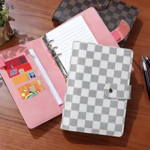 A6 Size Faux Leather Plaid Notebook, Detachable Refillable Inner Pages, Multi-Functional Storage, Ideal for Work, School, Logs