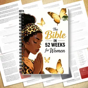 Women's One-Year Bible Reading Journal, Spiral Bound Study Work Book, 52 Week Christian Spiritual Guide, Daily Scripture Reading Log