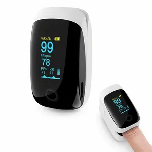 White Finger-Clip Pulse Oximeter | 0.96-Inch HD Color Screen | 360° 4-Way Display | Type-C Rechargeable | Compact & Portable | Perfect for Home, Office, and Travel