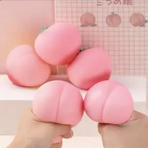 Adorable Pink Peach Squishy Fidget Toy Perfect for Anxiety Relief Desk Decor
