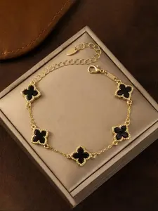 Women's Four-Leaf Clover Bracelet, Colorful Luxury Fashion Accessory, Vintage Versatile Trendy Jewelry for Women, Jewelry Gifts, Fashionable Jewelry