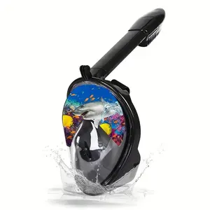 Snorkel Full Face Mask, Snorkeling Gear For Adults With Latest Safety Breathing System And Dry Top System, 180° Panoramic View Snorkel Mask