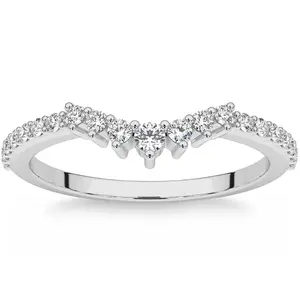 1/3Ct Round Cut Wedding Ring Anniversary Band 14k Gold Lab Grown