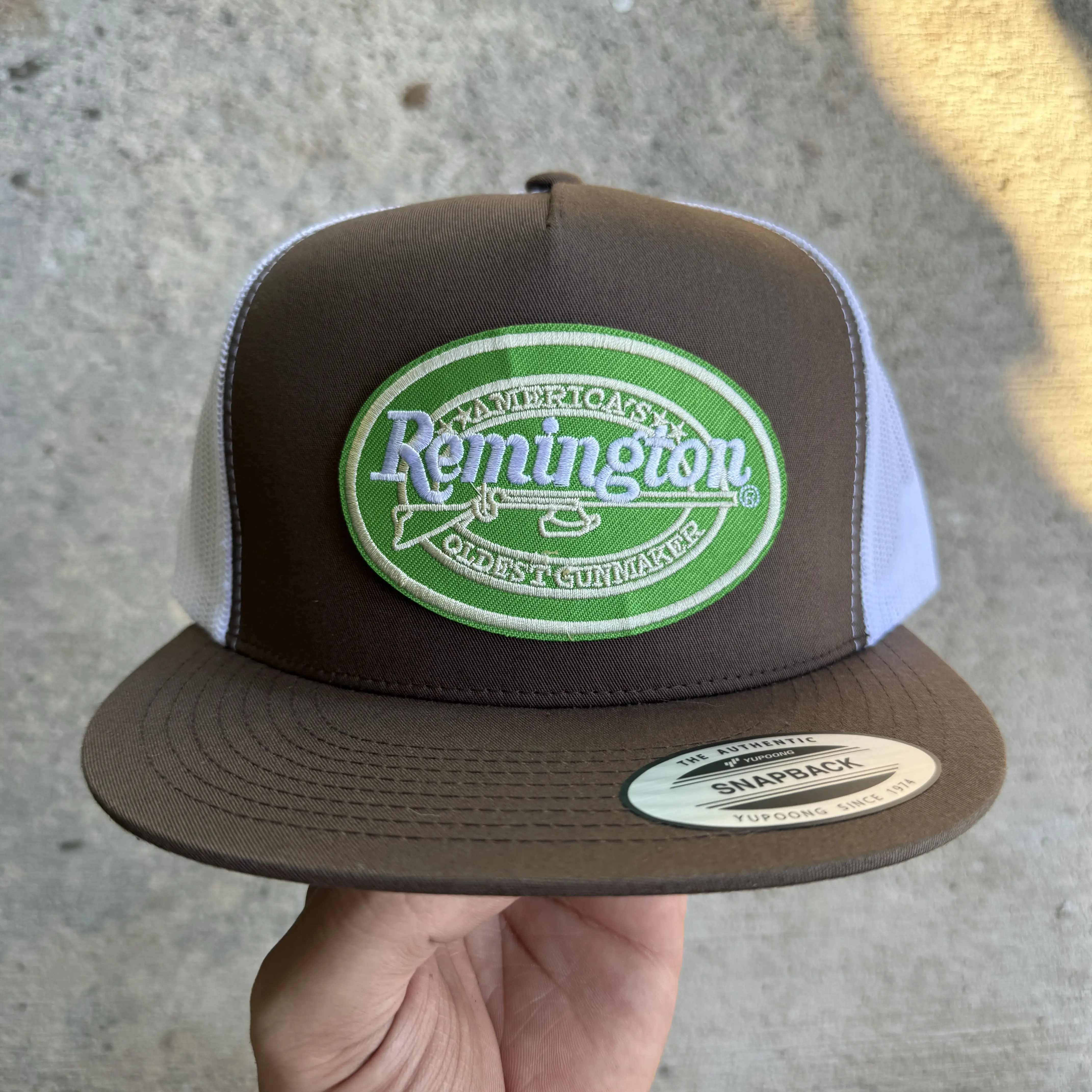 Remington Vintage Snapback Trucker Hat Mesh Back Yupoong 6006