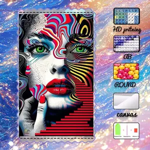 1pc-5D-DIY-Velvet-Cloth-Diamond-Painting Kit, options: AB-drill, Fairy-drill, Crystal-drill, Abstract design, Diamond Embroidery, Special Craft Art Set, Wall Decor, Gift for family, loved ones, friends.