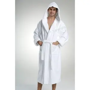 TURKISH TERRY HOODED BATHROBE-24 OZ. WEIGHT LUXURY LINE TURKISH ROBE