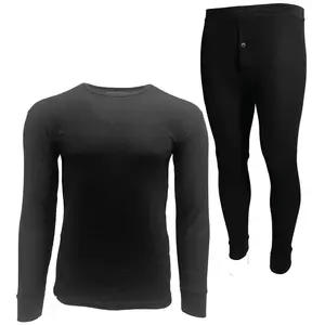 BROOKLYN VERTICAL Mens 2-Piece Waffle Thermals Set | Long Sleeve Shirt, Pants | Thermal Base Layer Set for Cold Weather