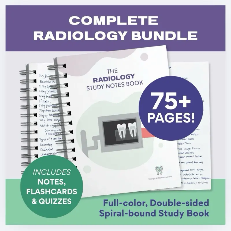 English Dental Radiology Paper Textbook - Handwritten Notes, Flashcards, Essential Info, Key Concepts, Operatory Guide for Hygiene Students to Streamline Learning with Fun Poem