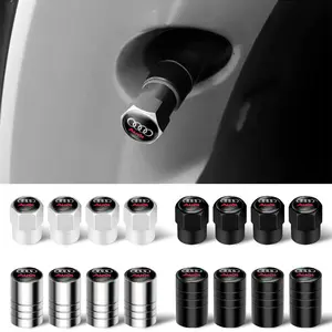 4 Piece Set Car Metal Valve Stem Caps Wheel Dust Covers Badges for Audi A3 A4 B5 B6 B7 B8 8p B9 8v 8L A6 C7 C6 A1 A5 A7 Tt Q3 Q5 Q7 Q8 S3 S4 S5 S6 S7 Rs3 Rs5