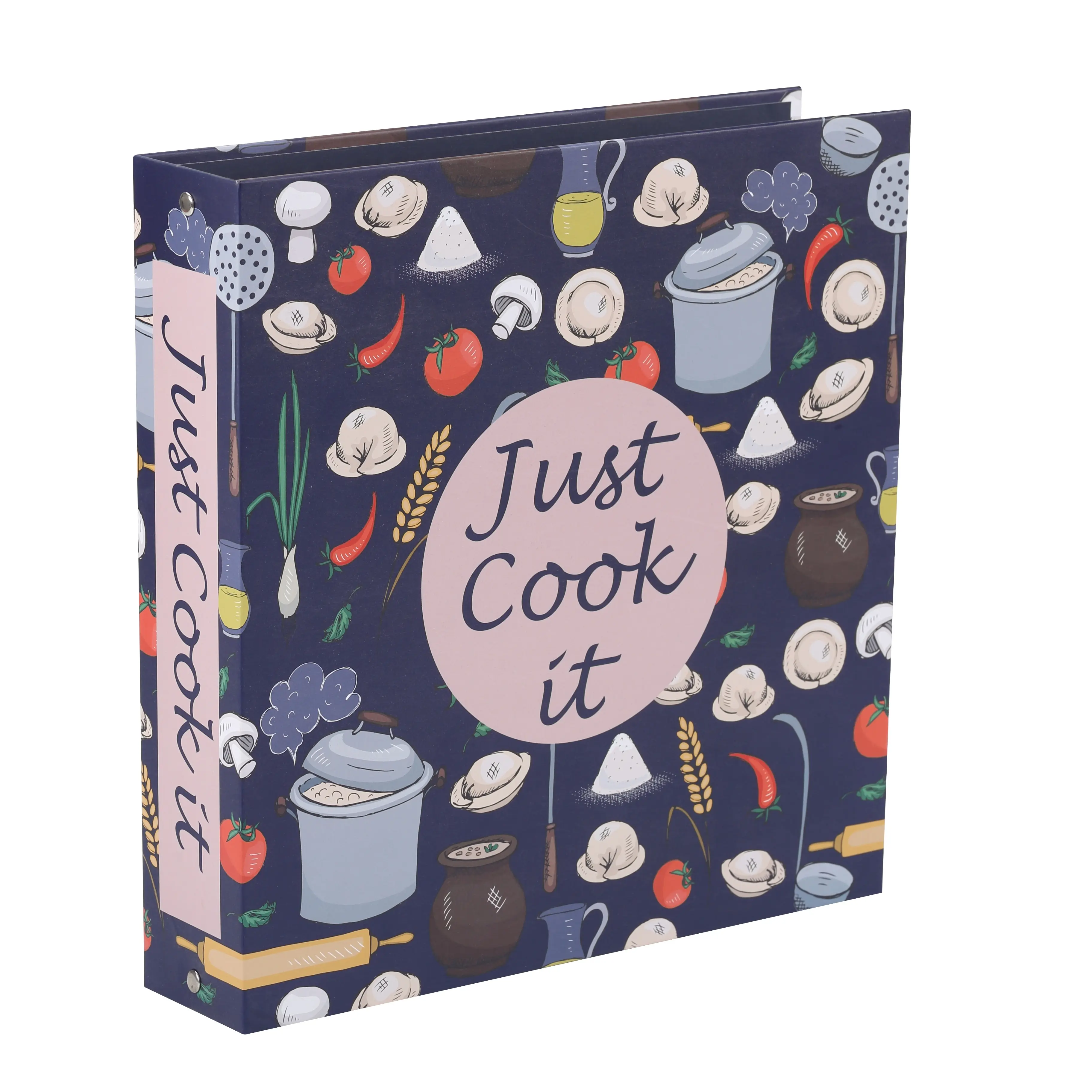 Soligt Recipe Binder Kit-3 Ring Full Page Recipe Book Binder 8.5"x11" with 60 Page Protectors, 12 Dividers and Labels for Family Recipe Organizer, Grain Design