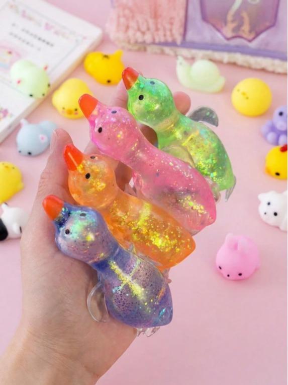 1PC Glitter Crystal Duck Soft Slow Rebound Sticky Stress Relief Toy, Cute for All Ages, Ideal for Holiday, Birthday, Easter, Halloween, Christmas & Mother's Day Gifts