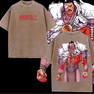 Thragg The Conqueror Viltrumite War - Invincible Comic Double Printed Oversize Lightweight Acid Washed Tee TV Series Graphic Tee T-Shirt graphic tees superhero fan