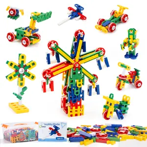 Cossy STEM Building Toys for Kids Construction Building Blocks Educational Toys for 3-5 4-8 5-7 6-8 Year Old Creative Games Engineering STEM Kits 208 Pcs