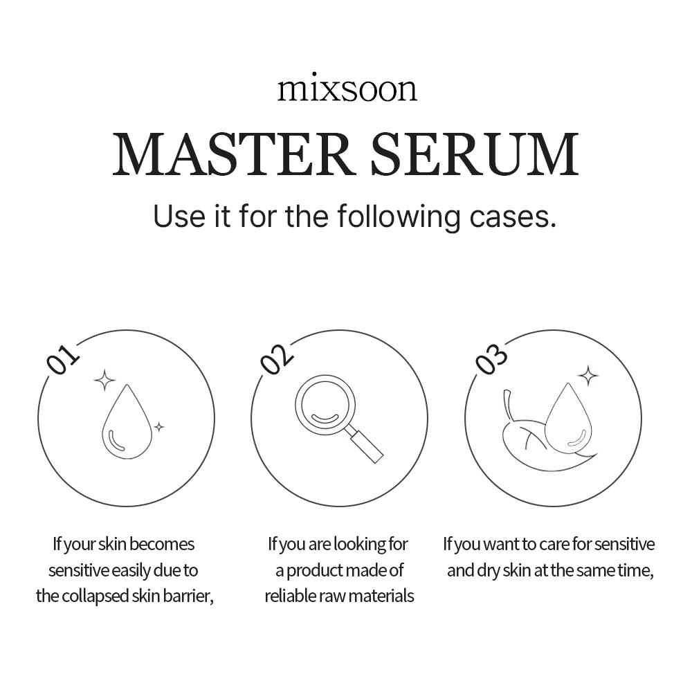 [mixsoon Official Shop] Master Serum 1.01 fl.oz / 30ml - Moisturizing Facial Serum Centella Panthenol for Sensitive Skin, Korean Skin Care