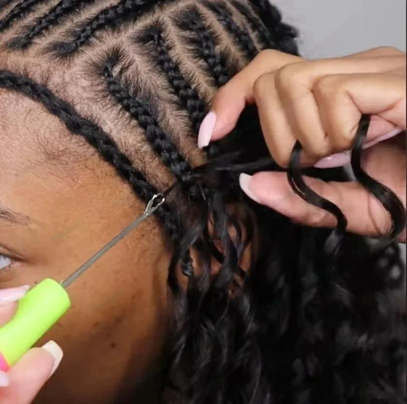 Bling Hair Raw Burmese Curly Human Hair Crochet 22 Inch Knotless Pre-Separated Crochet 3c4a Water Curly Hair Lightweight Reusable Virgin Hair Extensions for Women Natural Black Color