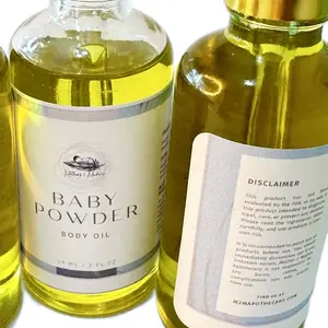 Baybe Powder Body Oil -2oz Bottle of Soothing & Nourishing Body & Massage Oil Infused with Olive, Jojoba & Rosehip Seed Oil by Mother 2 Madres Apothecary