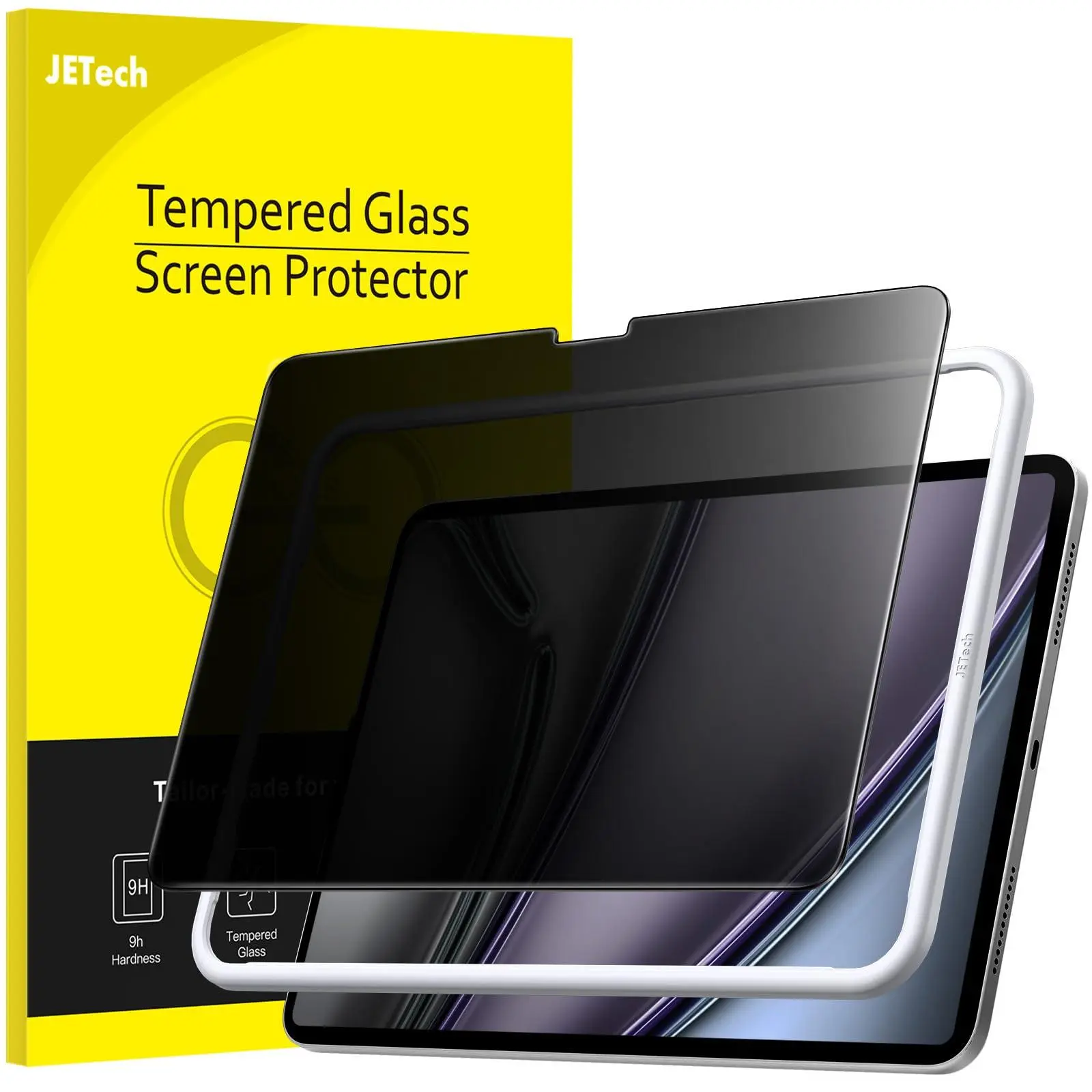 JETech Privacy Screen Protector for iPad Air 13-Inch M4/M3/M2 (2026/2025/2024) with Easy Installation Tool, Anti-Spy Tempered Glass Film, 1-Pack