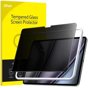 JETech Privacy Screen Protector for iPad Air 13-Inch M4/M3/M2 (2026/2025/2024) with Easy Installation Tool, Anti-Spy Tempered Glass Film, 1-Pack