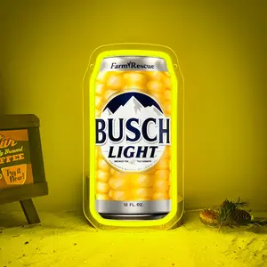 Busch corn Beer Led Neon Sign for Wall Decor, Neon Lights for Bedroom Mood Decorative Lights Led Signs Suitable for Man Cave Bar Pub Restaurant Christmas Birthday Party Gift Led Art Wall