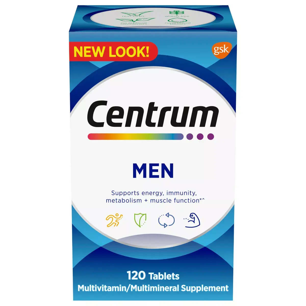 Centrum_Men Multivitamins / Multimineral, Immune Function, Dietary Supplement Tablets - 120 count  for Optimum Healthcare Fitness Edible Human Zinc