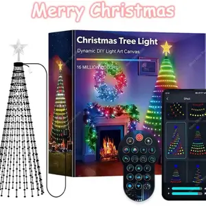 Smart Christmas Tree Lights with Remote & App Control 400 RGB LED Beads Music Sync Timer for Festive Holiday Christmas Decor