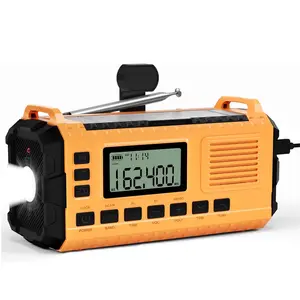 All-in-One Emergency Radio, 5 Power Supply Methods Emergency Hand Crank & Solar Radio, Portable AM/FM Shortwave Receiver, Battery Powered with Mobile Charger, SOS Alert & Flashlight for Survival & Emergency Situations