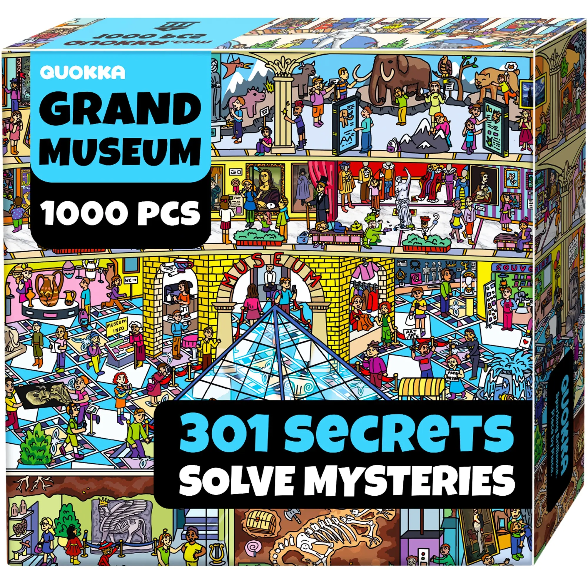 QUOKKA 1000 Piece Puzzle for Adults with Hidden Tasks Grand Museum, Interactive Museum Puzzle with 301 Challenges