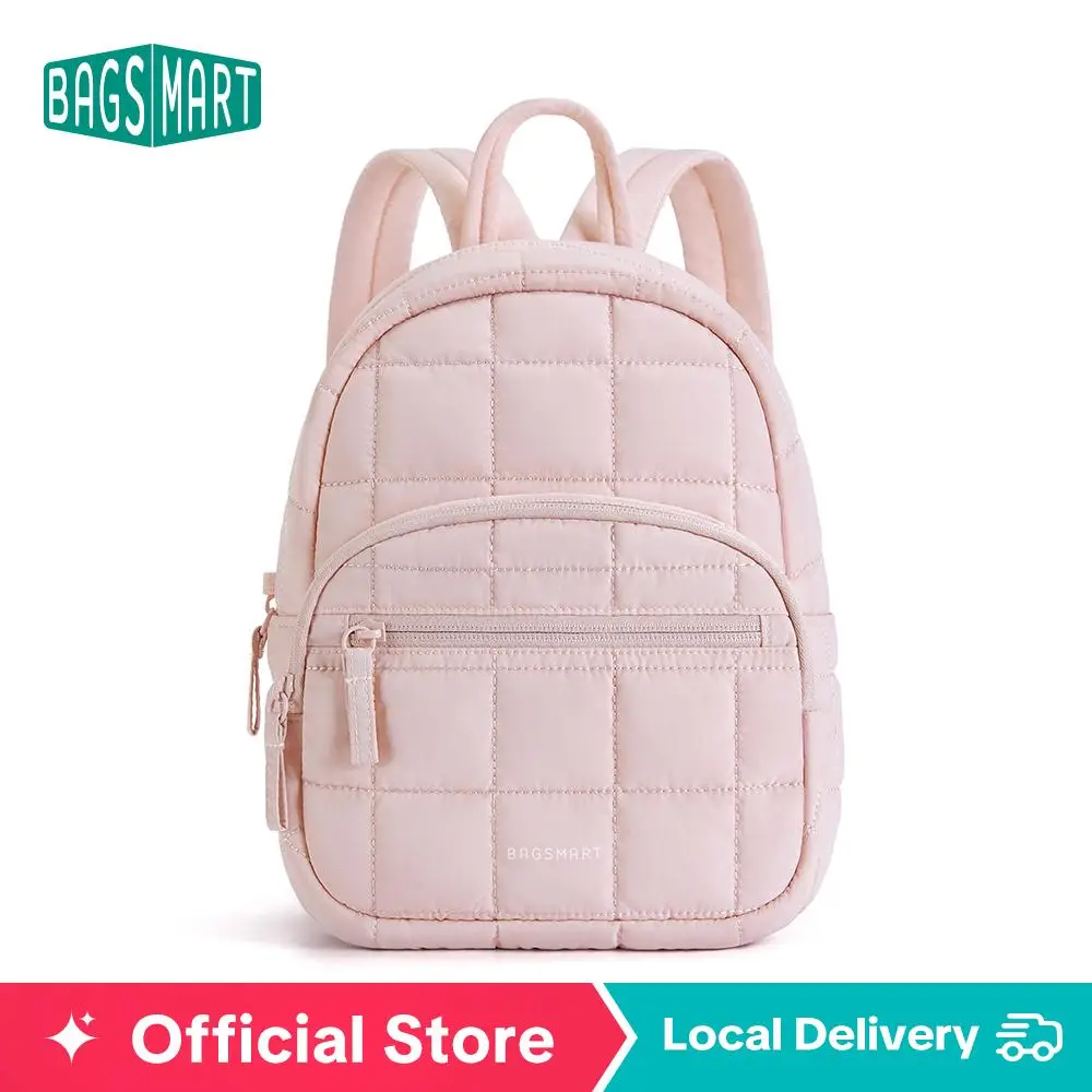BAGSMART Quilted Mini Backpack, Stylish Casual Daypack, Lightweight and Spacious, Ideal for School, Travel, and Everyday Use FallFreshness