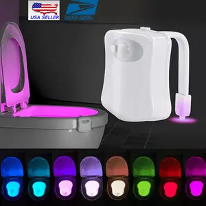YOKOMA 1PC Toilet Night Light 8 Color LED Motion-Activated Human Body Induction Automatic Sensing for Home Hotel Restaurant
