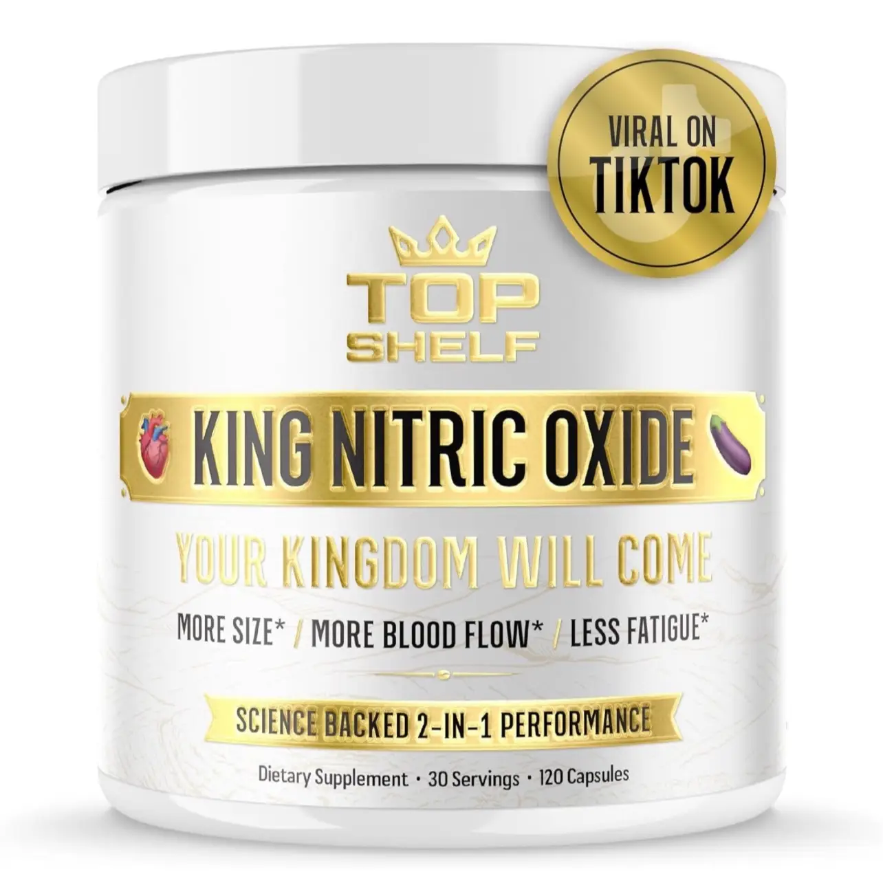 Nitric Oxide Supplement for Men 6 in 1, Alpha Blood Flow, Stamina Booster, Strength, Energy, Endurance | 120 capsules topshelfkingmaker