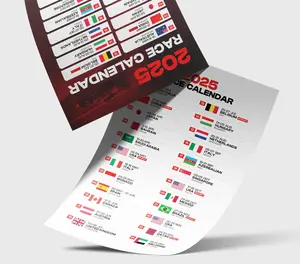 2025 Race Grand Prix Calendar Vintage Wall Art Racing Sprint Retro Poster Unframed