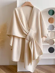 Women's Plain Color Shawl, Casual Elegant Chic Daily Wear, Fashionable Cozy Thickened Scarf for Ladies and Girls, Trendy Fall & Winter Accessory